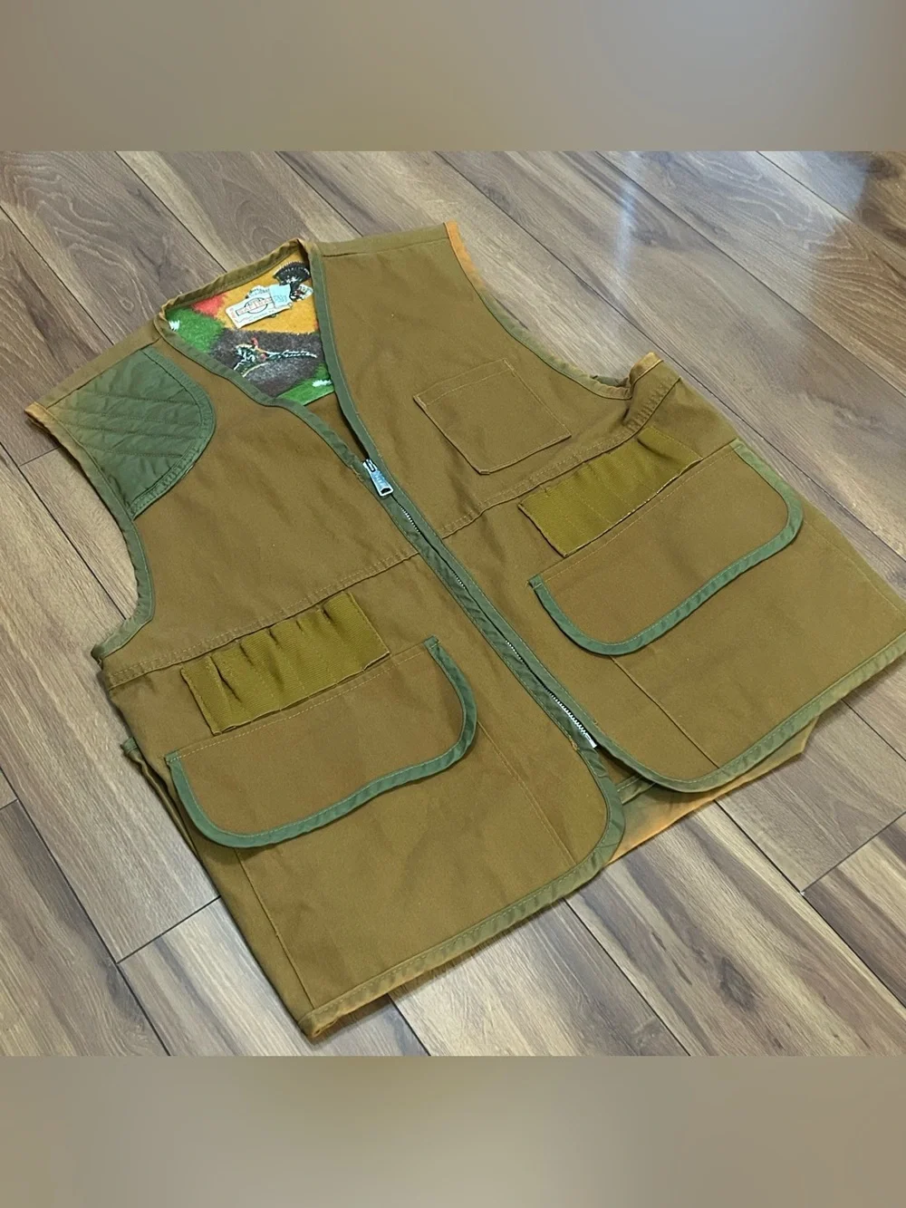 Vintage 60s Original SAFTBAK Men's Bird HUNTING Vest w/ Back Pouch Size LARGE